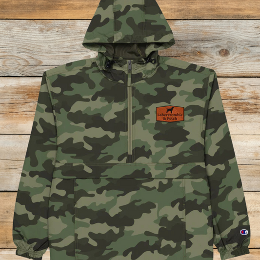 Labercrombie Orange Logo Embroidered Champion Packable Jacket