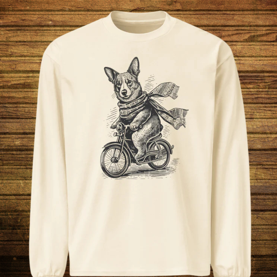 Scooter Corgi Premium heavyweight long sleeve shirt