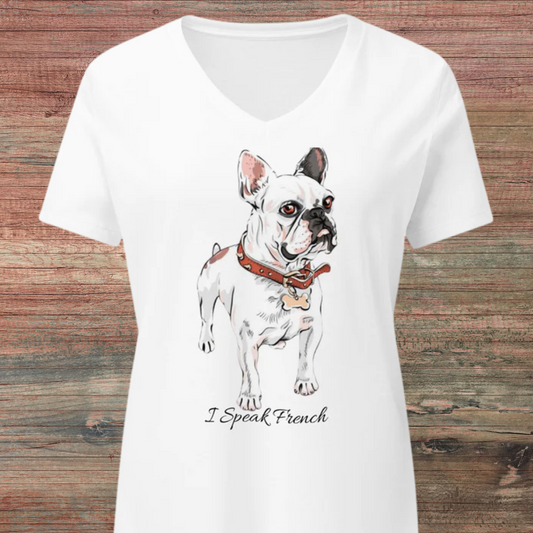 I speak French Women’s relaxed v-neck t-shirt