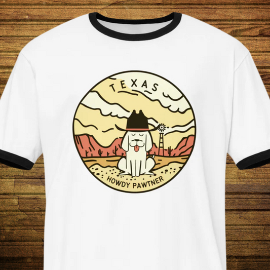 Howdy Pawtner Unisex ringer t-shirt