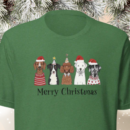 Merry Dog Christmas Unisex t-shirt