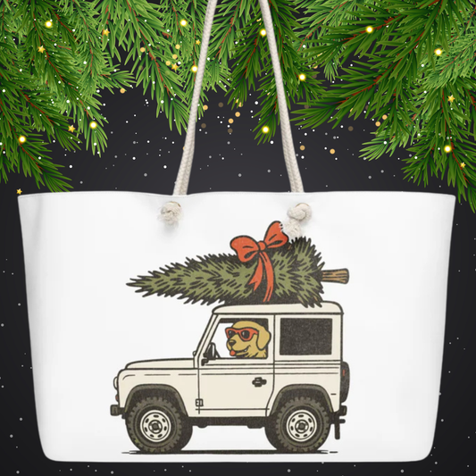 Christmas Jeep Dog Oversized weekender bag