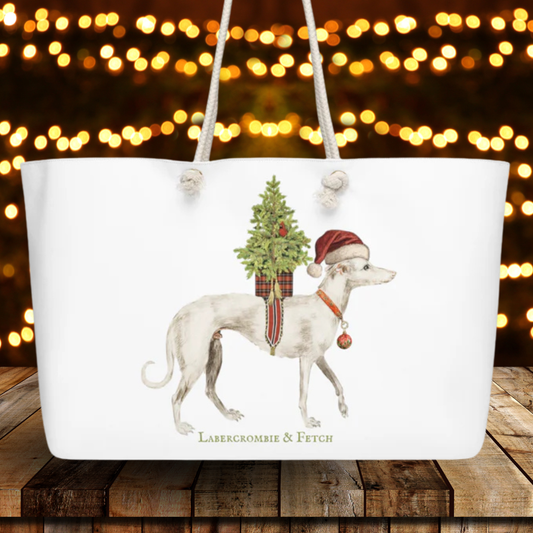 A Vintage Christmas Dog Oversized weekender bag