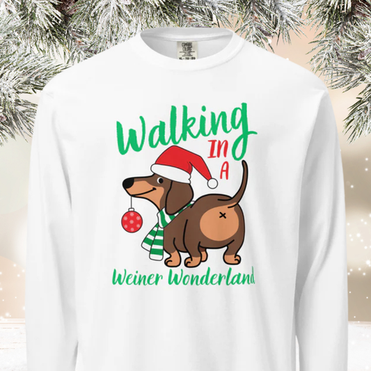 Weiner Wonderland Garment-dyed heavyweight long-sleeve shirt