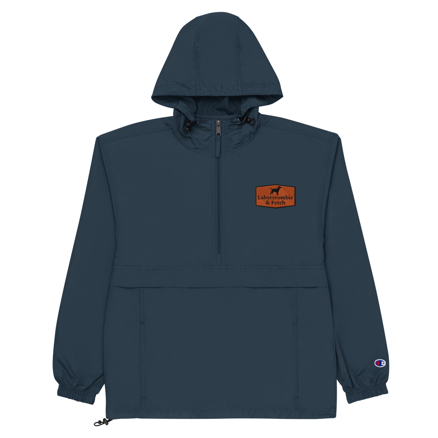 Labercrombie Orange Logo Embroidered Champion Packable Jacket