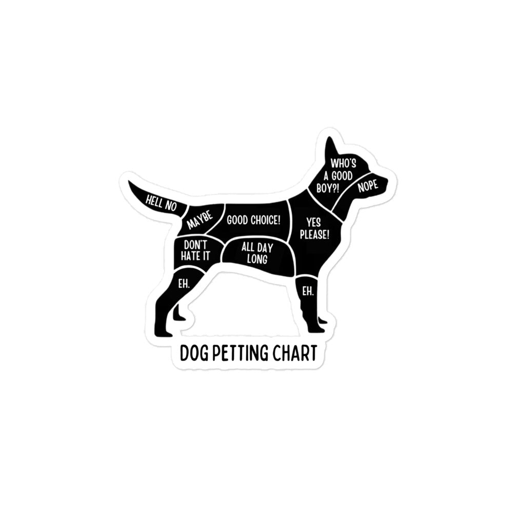 Dog Petting Chart Bubble-free stickers