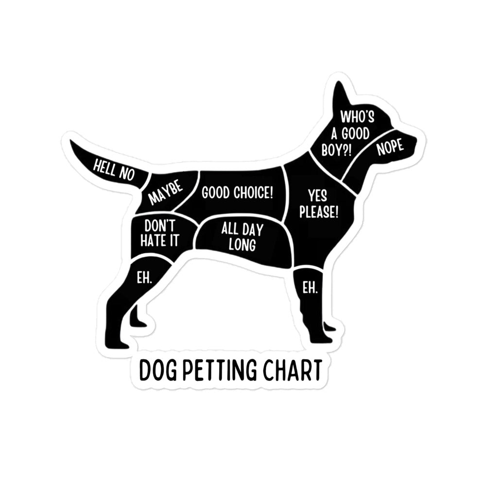 Dog Petting Chart Bubble-free stickers