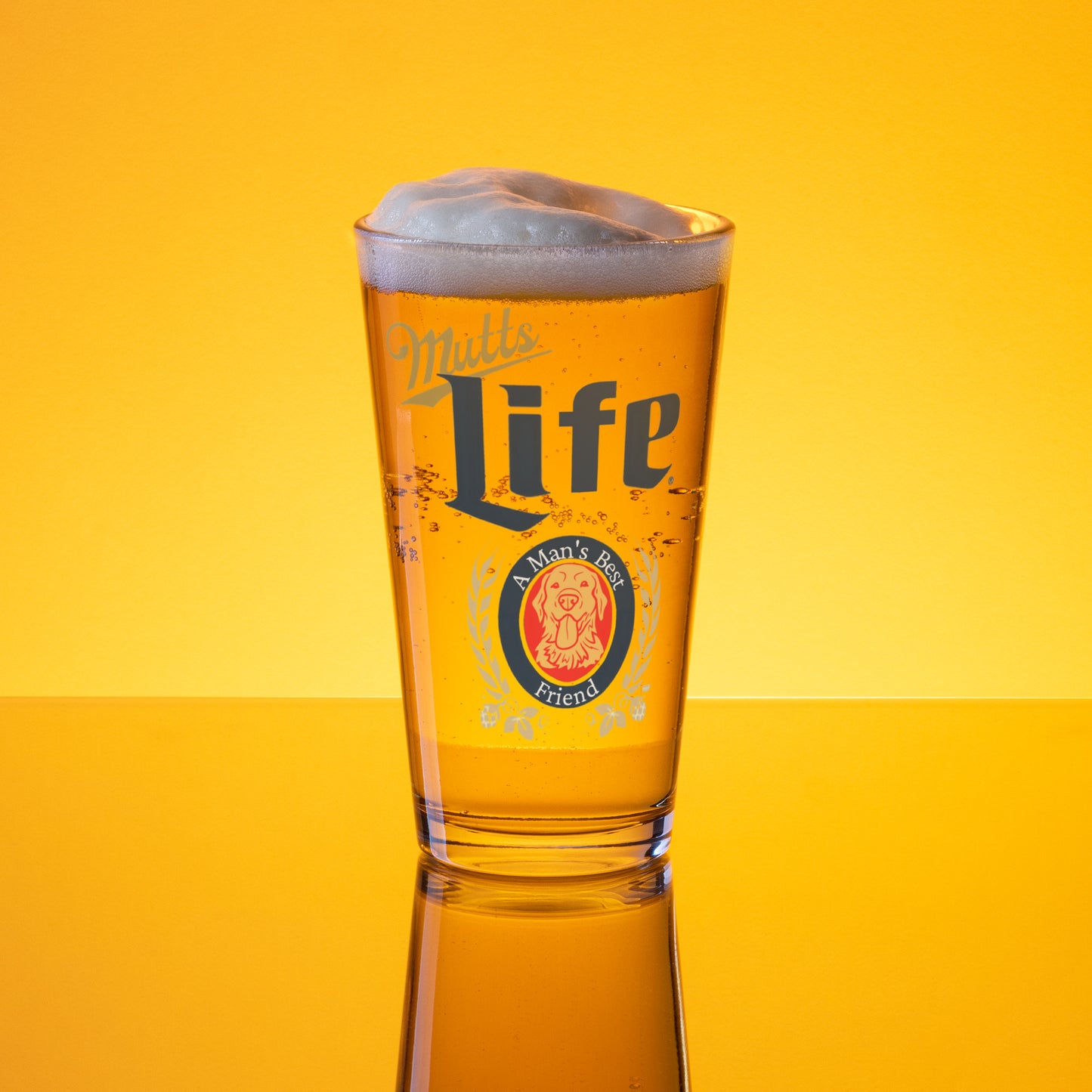 Mutts Life Shaker pint glass