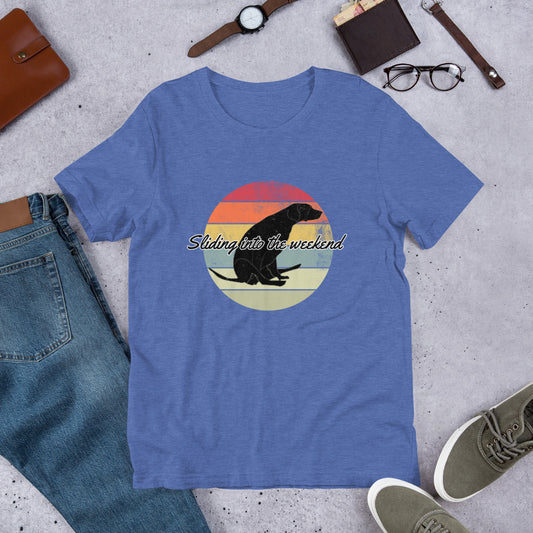 Sliding into the weekend Unisex t-shirt