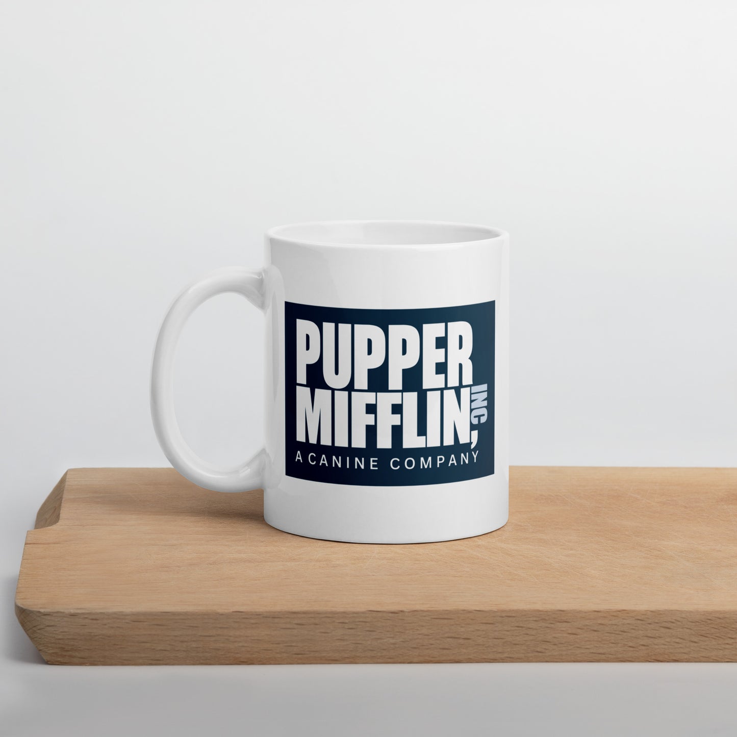 Pupper Mifflin White glossy mug