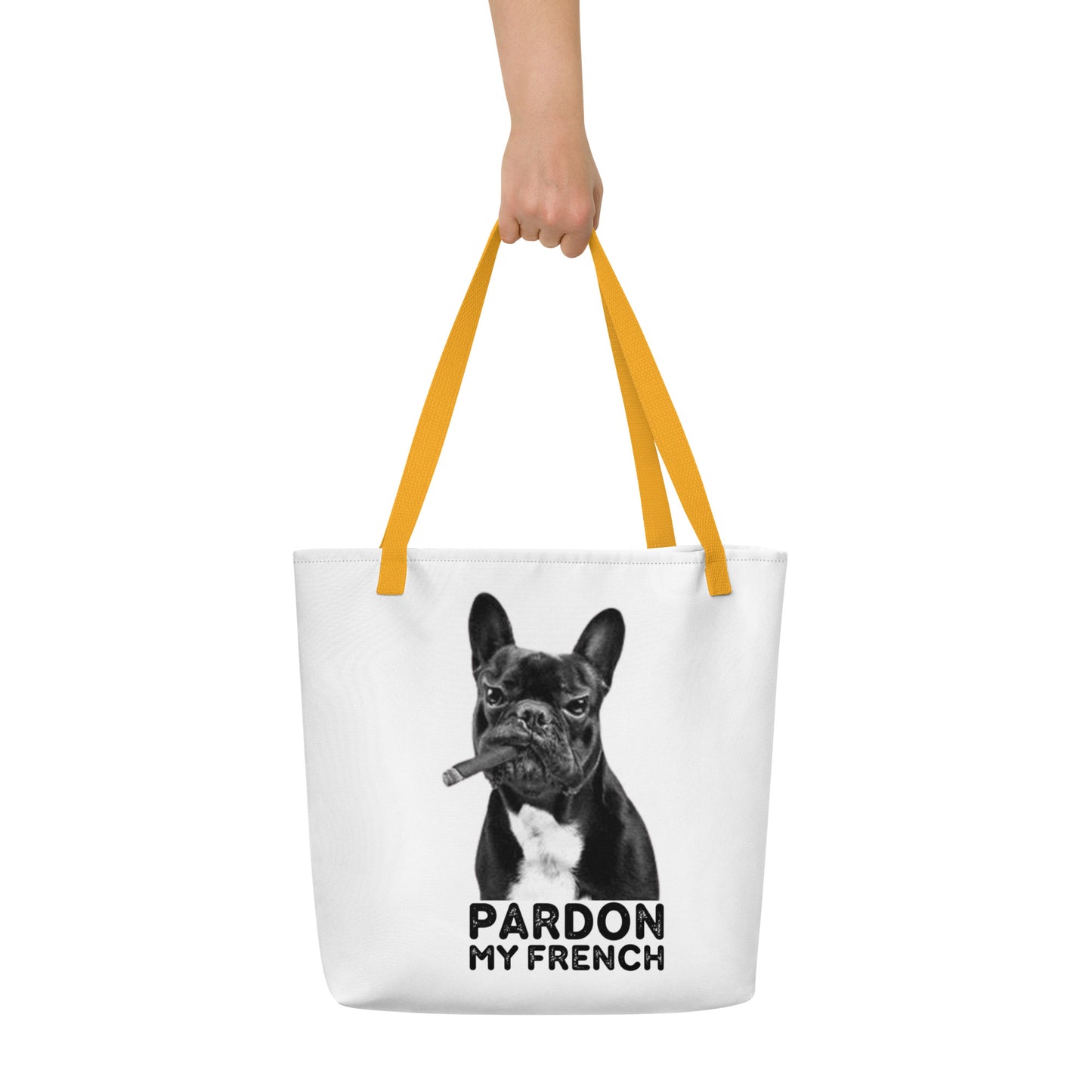 Pardon My French Large Tote Bag