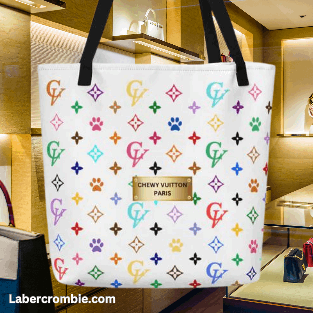 Chewy Vuitton All-Over Print Large Tote Bag