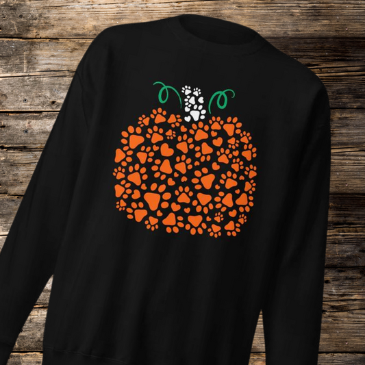 Dog Paw Pumpkin Unisex Premium Sweatshirt