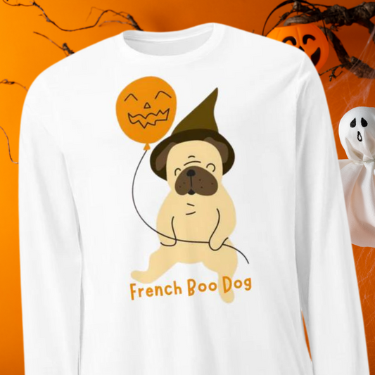 French Boo Dog Unisex Long Sleeve Tee