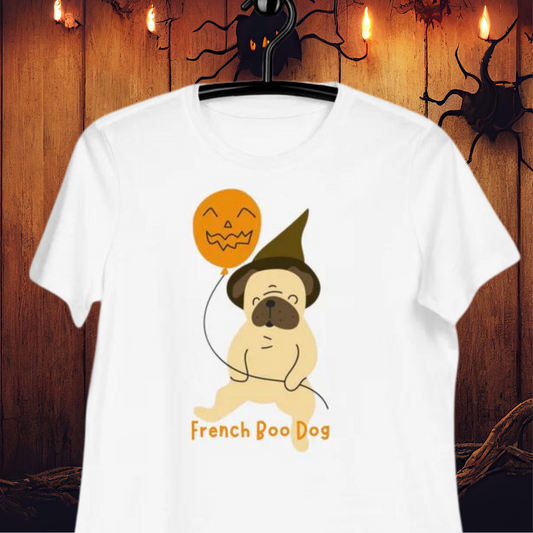 French Boo Dog Women's Relaxed T-Shirt