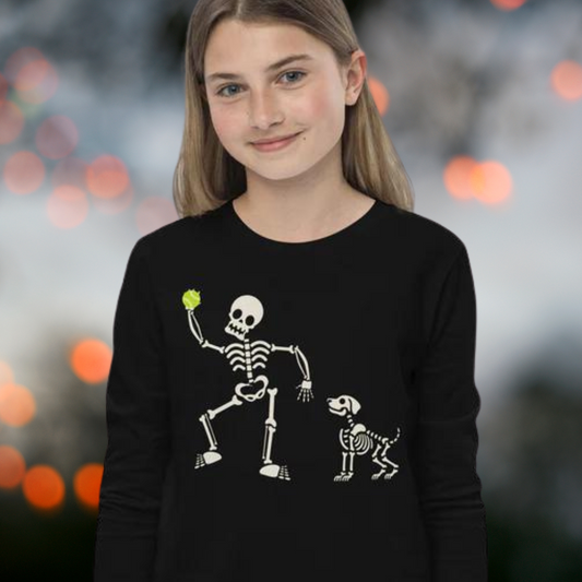 Skeleton Fetch Youth long sleeve tee