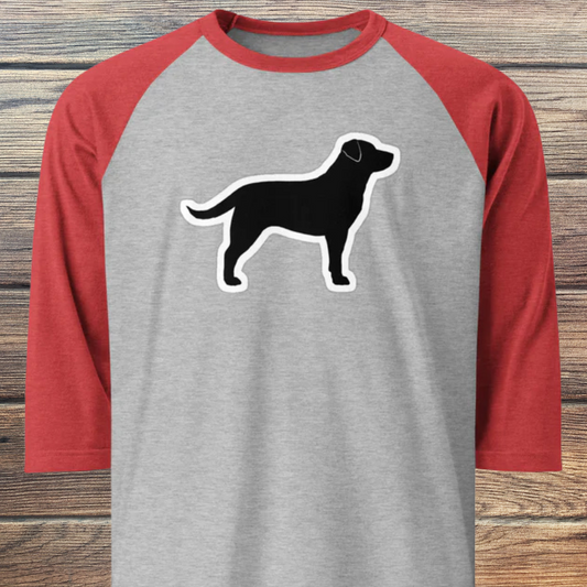 Black Lab 3/4 sleeve raglan shirt