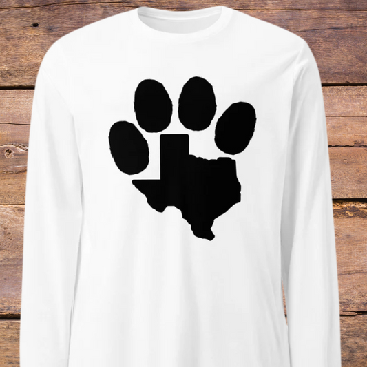 Dog Paw Texas Unisex Long Sleeve Tee