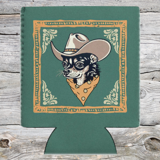 Chihuahua Cowboy Can cooler