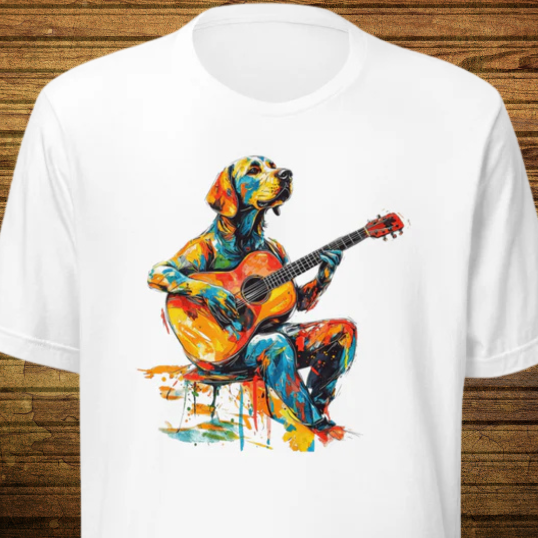 Guitar Dog Unisex t-shirt