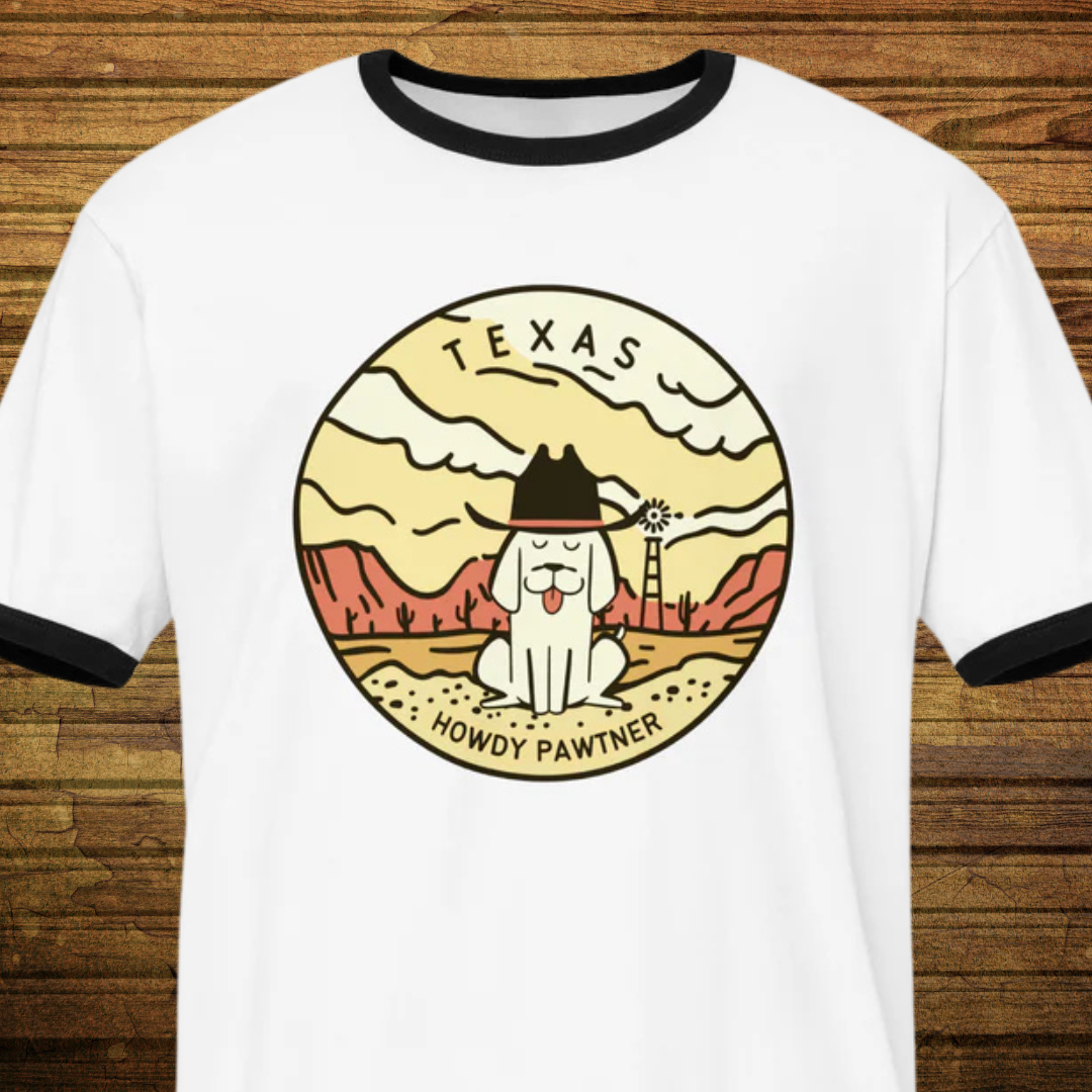 Howdy Pawtner Unisex ringer t-shirt