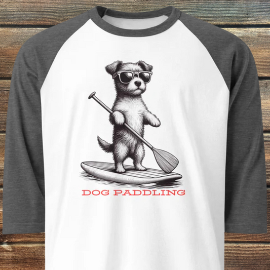 Dog Paddling 3/4 sleeve raglan shirt