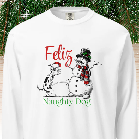 Feliz Naughty Dog Garment-dyed heavyweight long-sleeve shirt