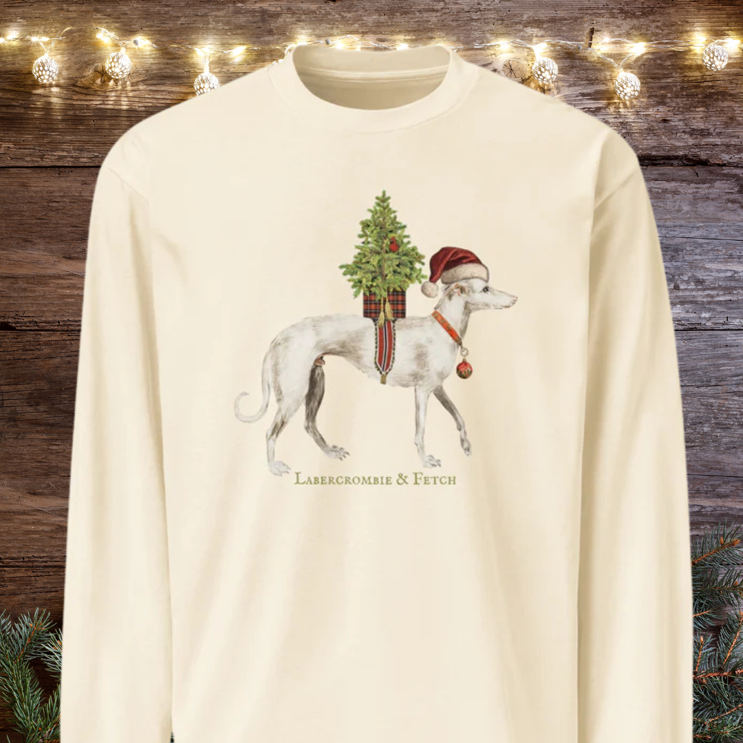 A Vintage Christmas Dog Premium heavyweight long sleeve shirt