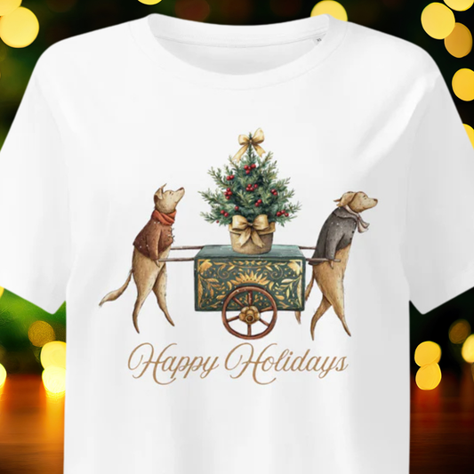 Happy Holidays Women’s organic ribbed neck t-shirt