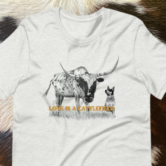 Love is a Cattlefield Unisex t-shirt