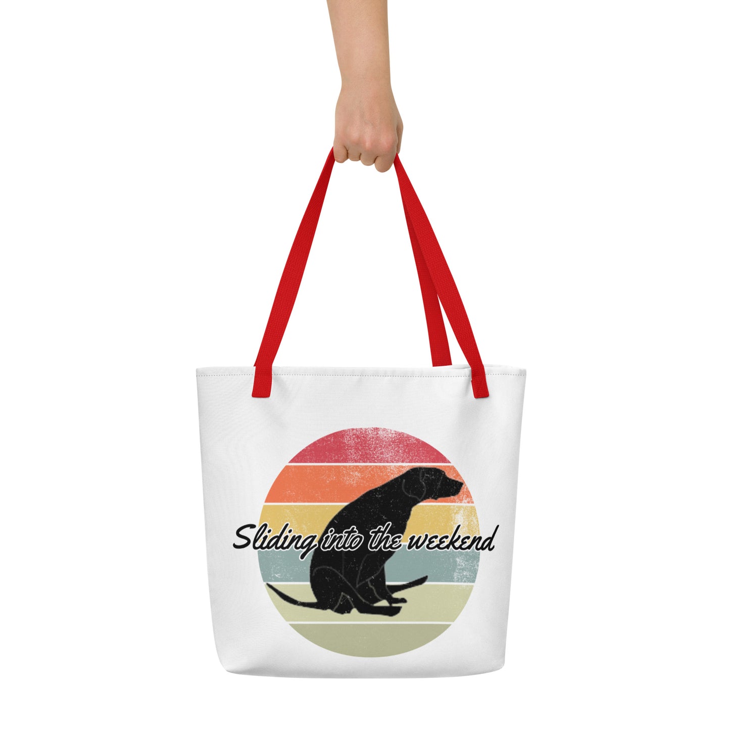 Sliding into the weekend Large Tote Bag