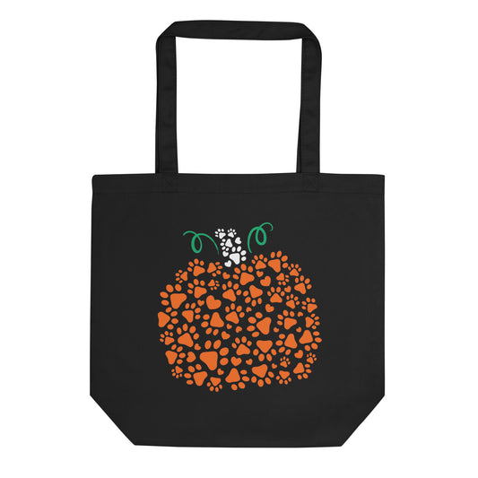 Dog Paw Pumpkin Tote Bag