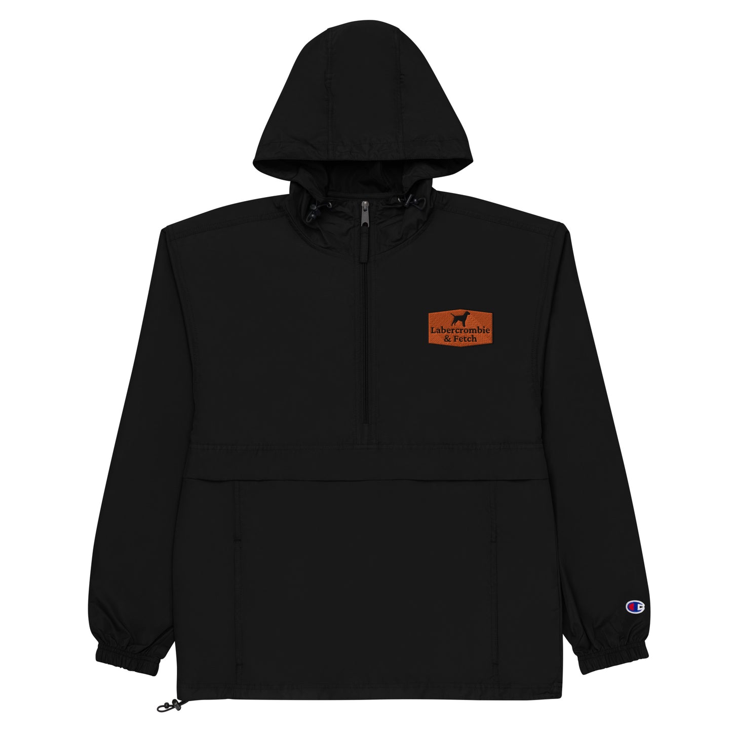 Labercrombie Orange Logo Embroidered Champion Packable Jacket
