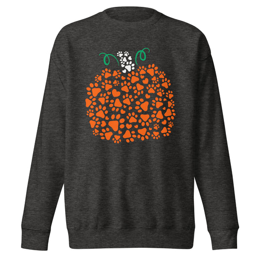 Dog Paw Pumpkin Unisex Premium Sweatshirt