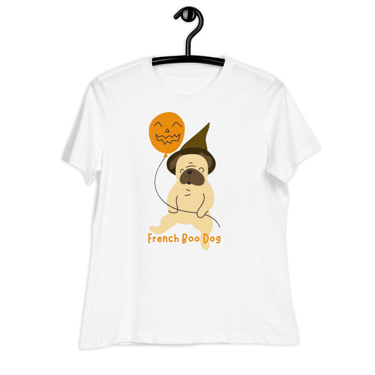 French Boo Dog Women's Relaxed T-Shirt