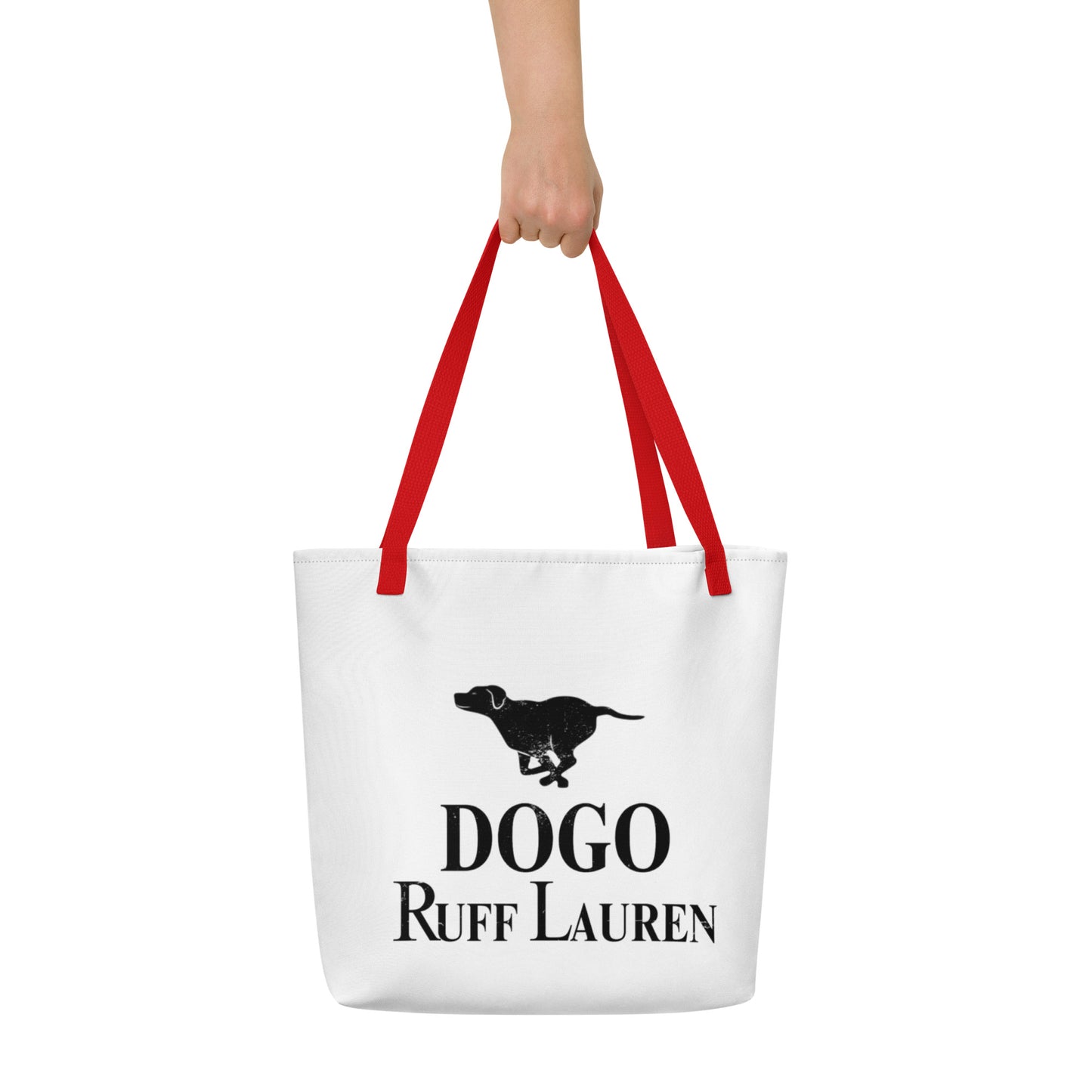 Dogo Ruff Lauren All-Over Print Large Tote Bag