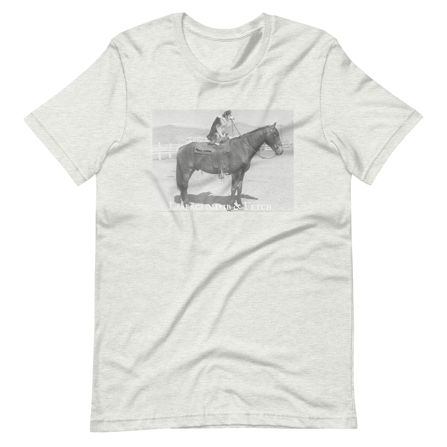 Vintage Dog on Horse Unisex t-shirt